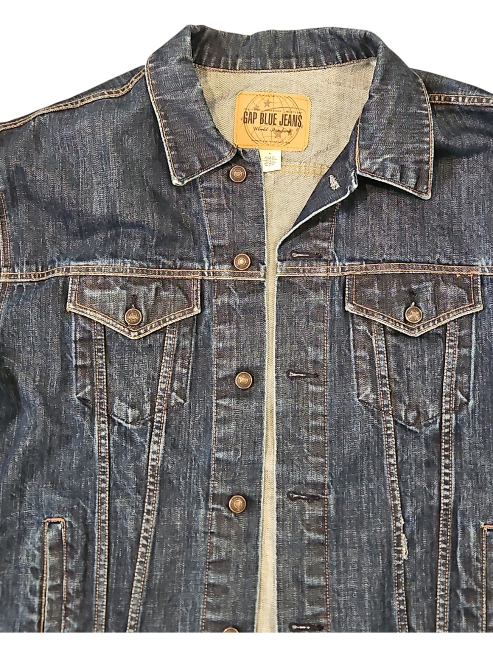 GAP Blue Jeans Denim Trucker Jacket Vintage 90's. Mens XL
